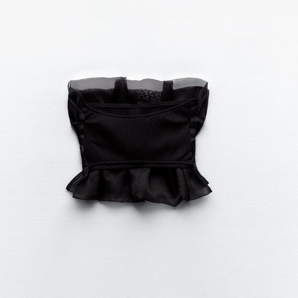 ZARA ORGANZA BANDEAU TOP - Picture 7 of 8